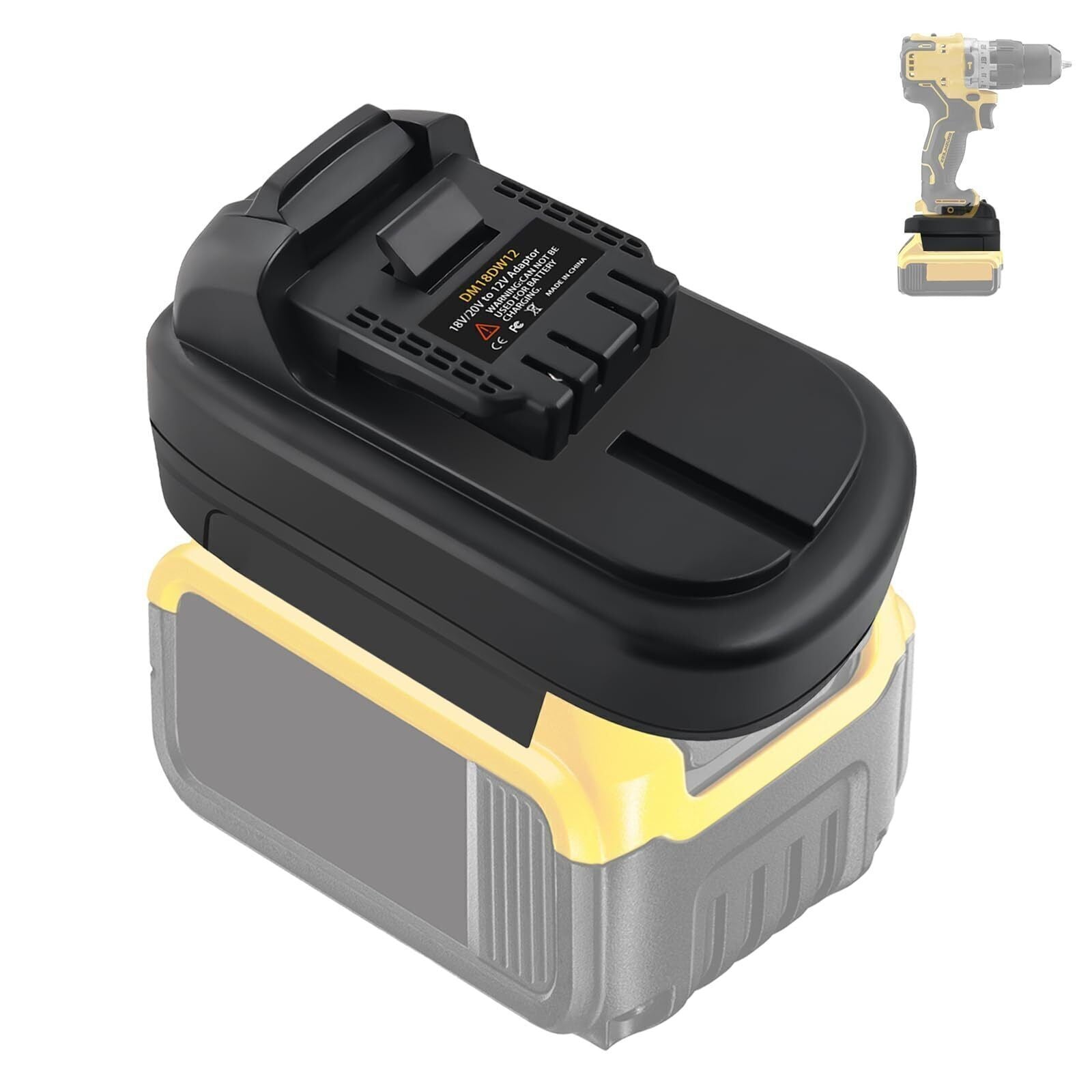 DM18DW12 Adapter For Dewalt 18V/20V Max Battery Convert to Dewalt 12V Max Li-ion