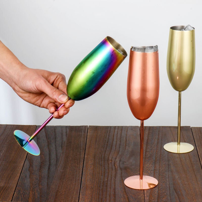Champagne Cocktail Glasses Goblet Wine Cup 304 Stainless Steel 280ml Bar Pub.*