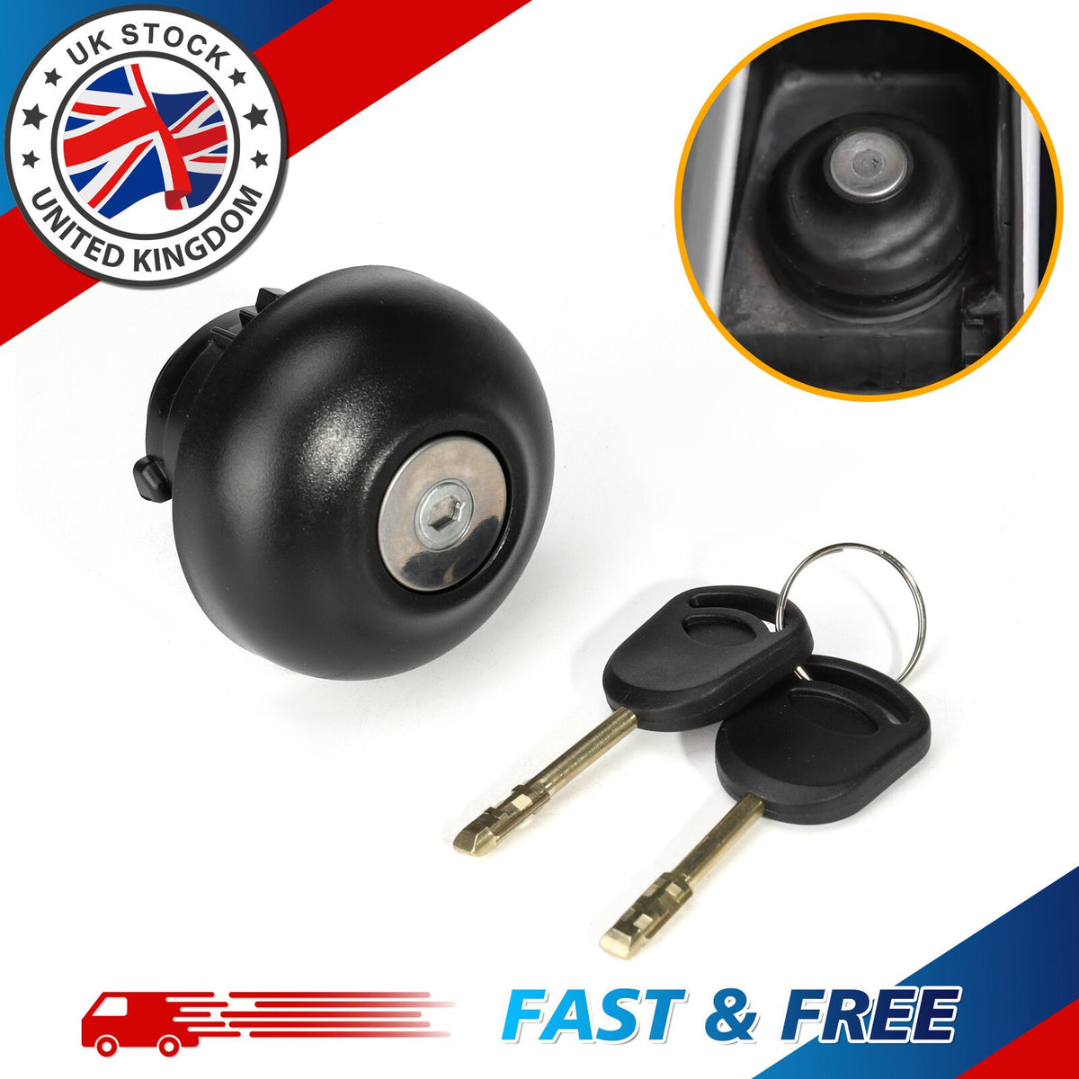 FOR FORD TRANSIT MK7 2.2 2.4 2006-2018 DIESEL PETROL LOCKING FUEL CAP W/ 2 KEYS
