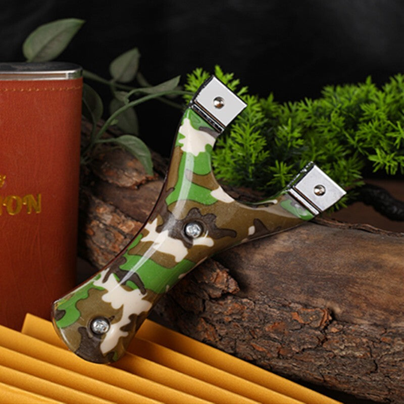 Camo Slingbow Hunting Slingshot Catapult Archery Flat Rubber Band Shooting Bow