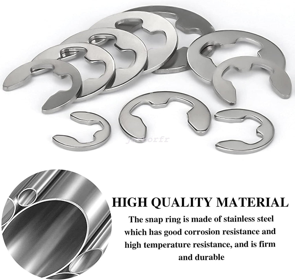 400X Assorted M1.5 -M15 Stainless E Clip C Circlip Kit Retaining Snap Ring Set