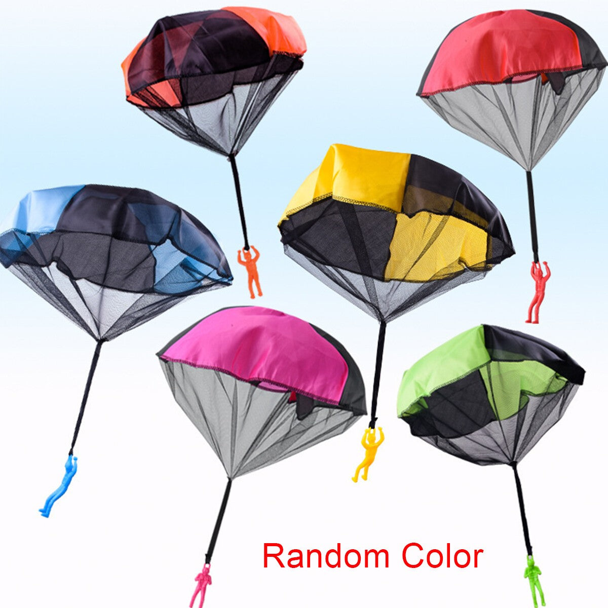 4X Hand Throwing Kids Play Parachute Toys Soldier Outdoor Sports Mini Toy