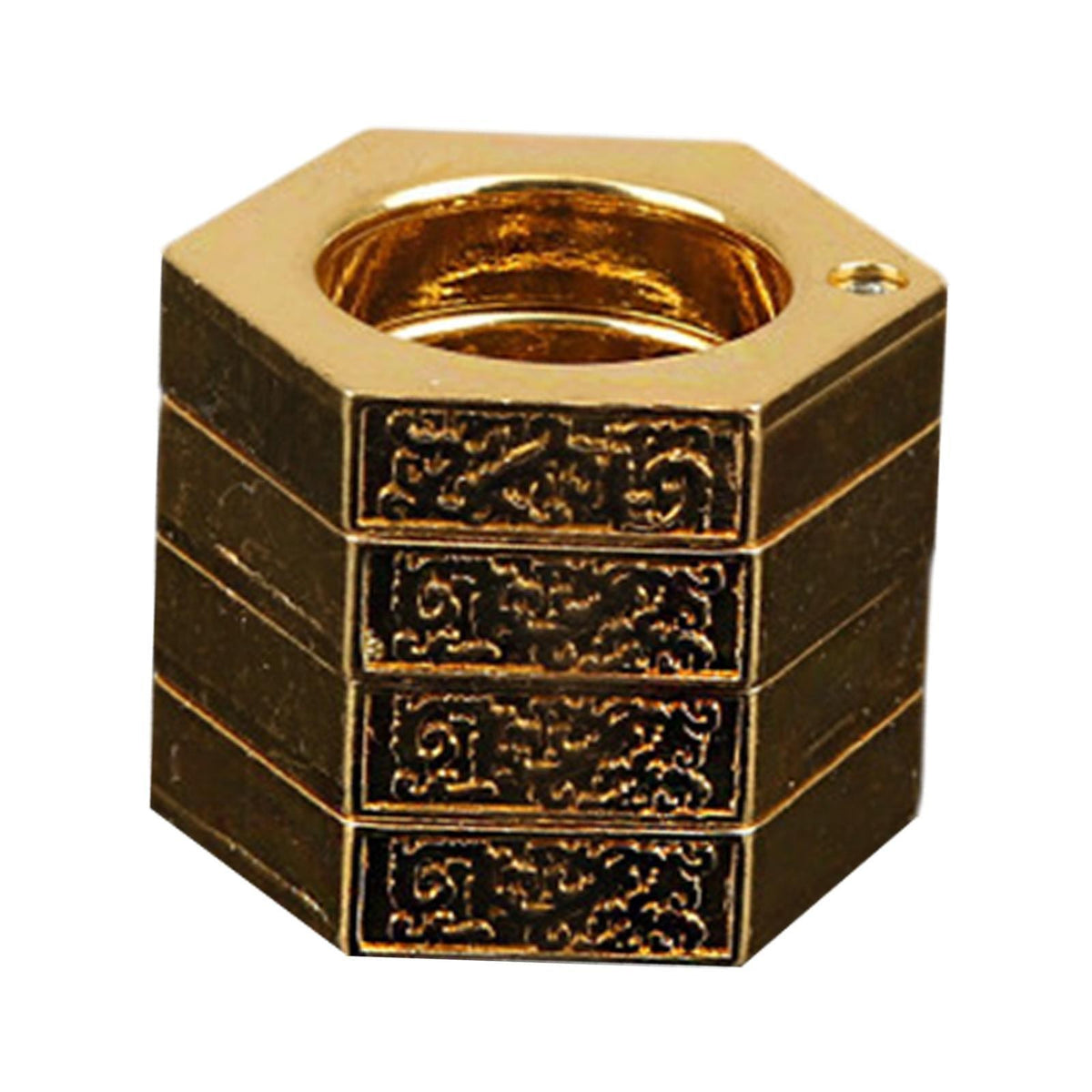 4 Set Hexagon Round Retro Outdoor/Safe 4-Finger Ring for Outdoor Camping