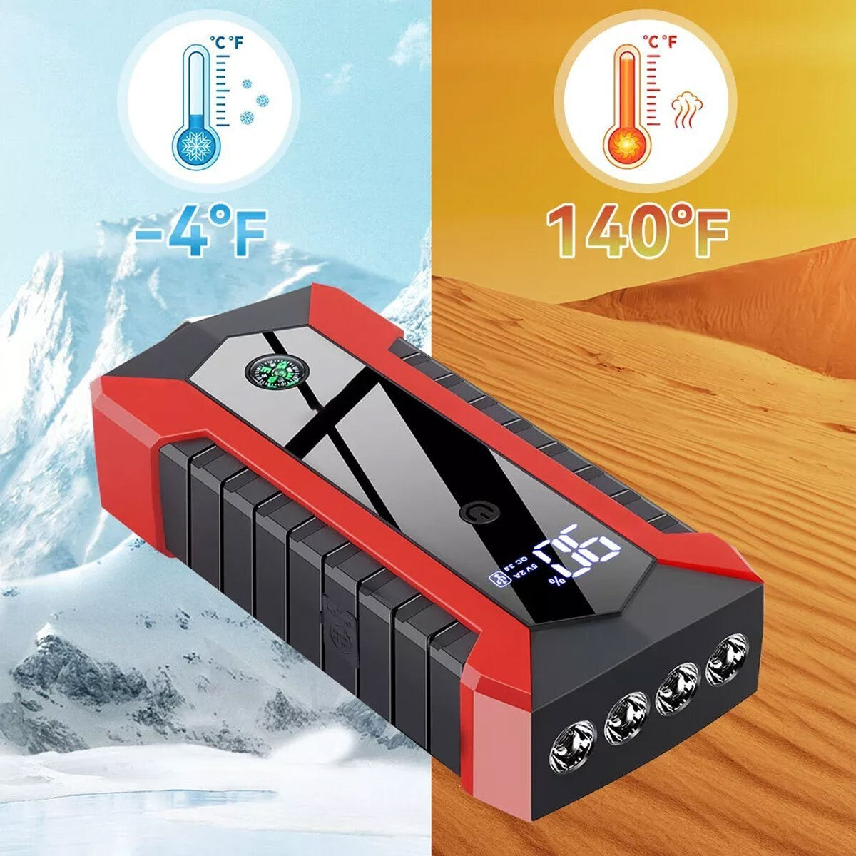 99800mAh 12V Car Jump Starter Pack Booster Battery Charger Emergency Power Bank