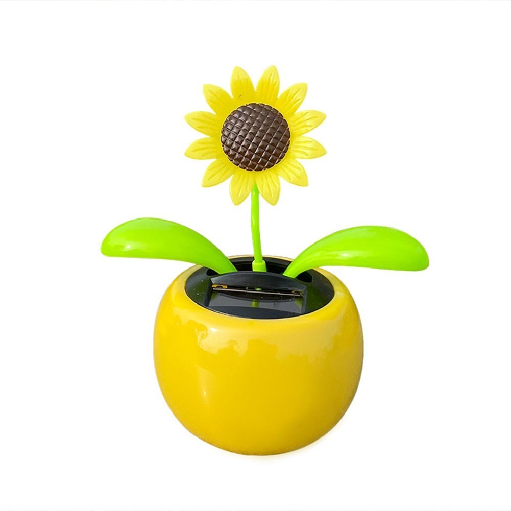 Pack of 4 Solar Powered Bubble Head Dancing Flowers for Office and Car Decor