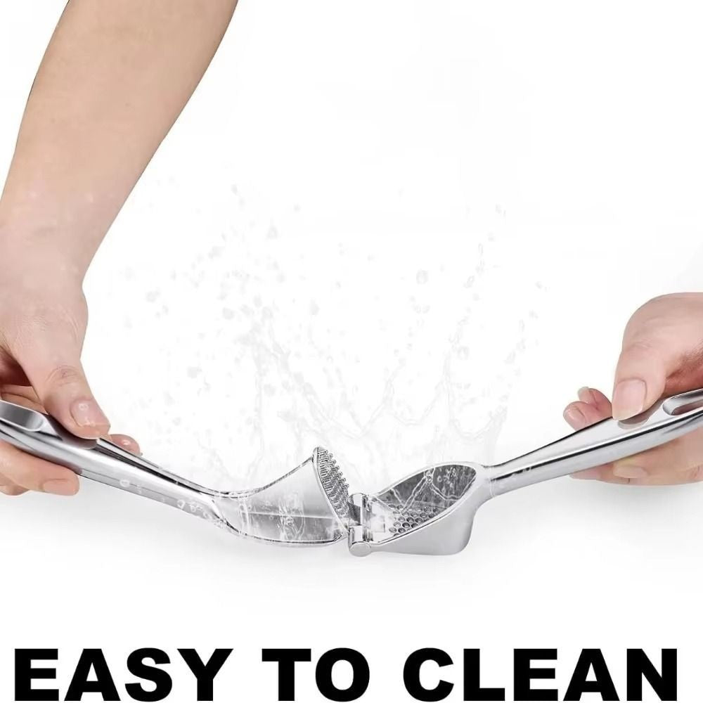 Garlic Press Zinc Alloy Garlic Mincer Crusher With Ergonomic Soft Grip Handle