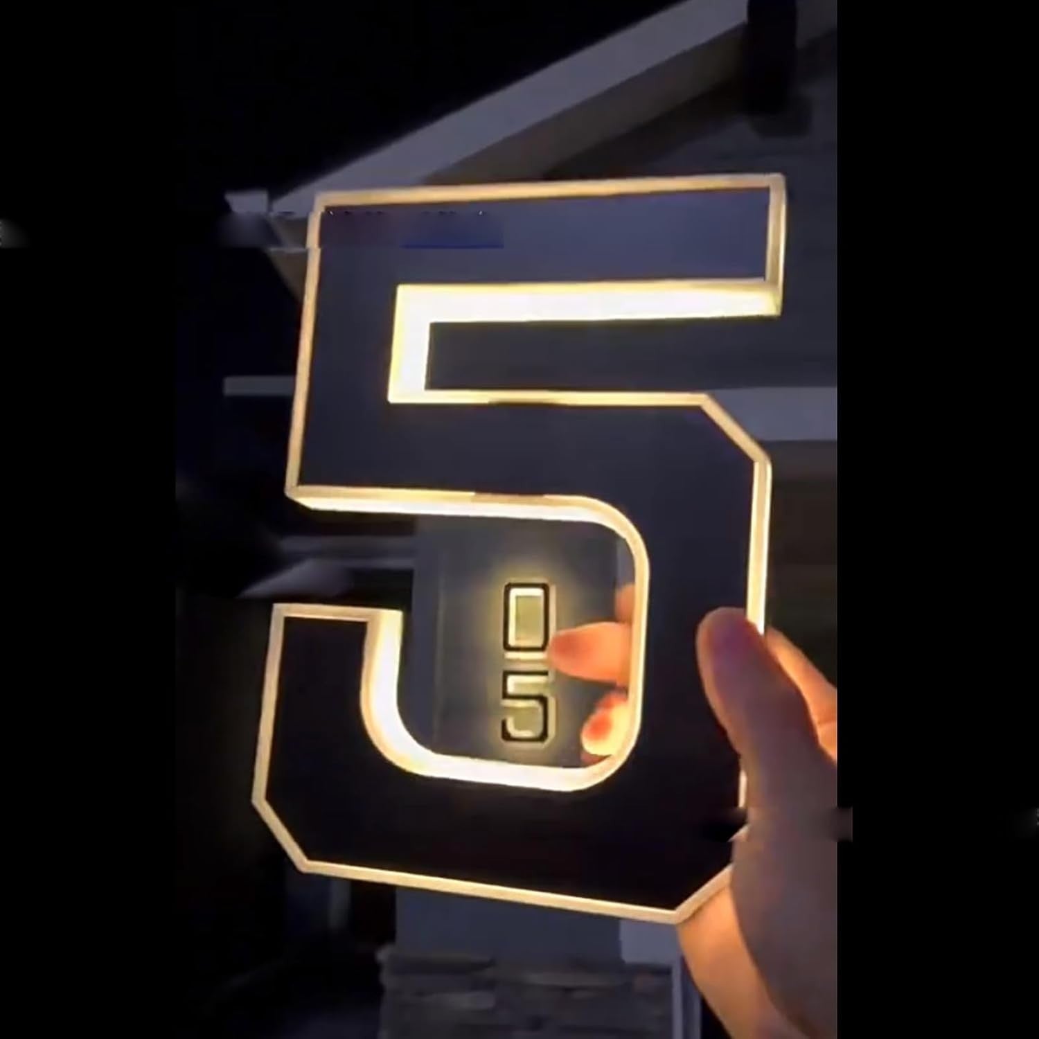 Solar LED House Numbers & Letters, 9 Inch Lighted House Numbers for Outside UK