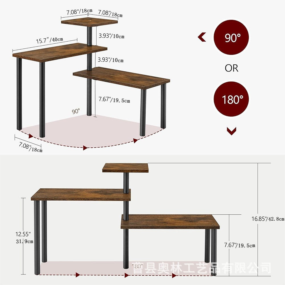 Countertop Organizer 3-Tier Spice Racks  Adjustable Kitchen Counter Corner Shelf