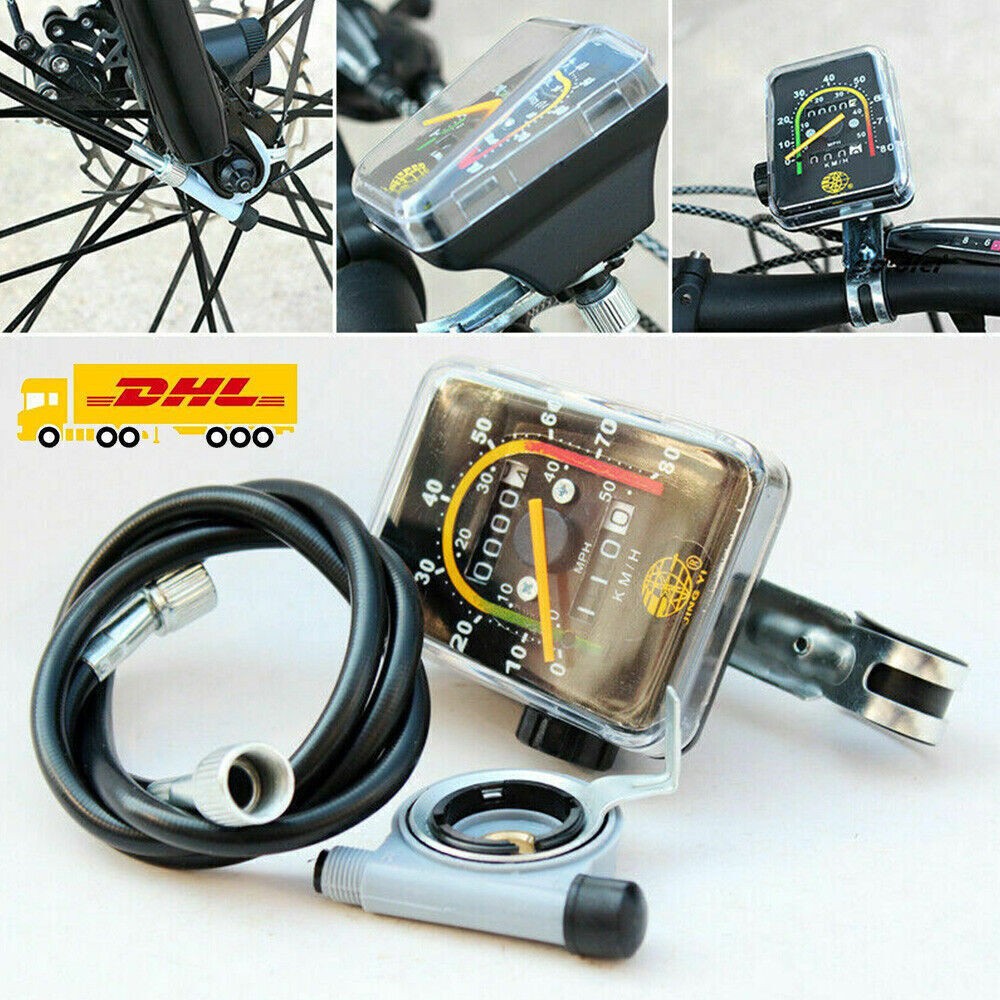 Bicycle Speedometer Mechanical Tachometer Analog Odometer Vintage Meter