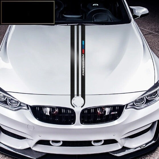 BMW Performance 5D Carbon Fiber Car Hood Bonnet Sticker Car Decals Stripes