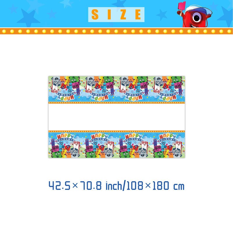 81Pcs Numberblocks Birthday Decor Party Supplies Set Plates Cups Tablecloth