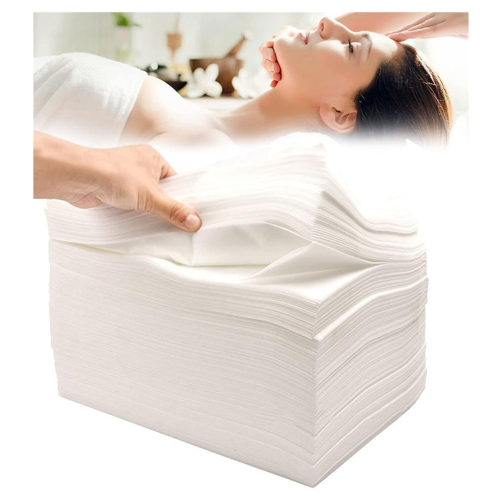 White Non-woven Disposable Sheets 100Pcs, Beauty Salon Massage Table Covers