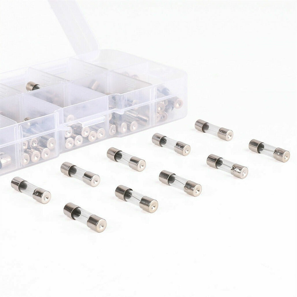 100PCS 5x20mm Quick Blow Glass Tube Fuse Assorted Kits Fast Action Glass Fuses