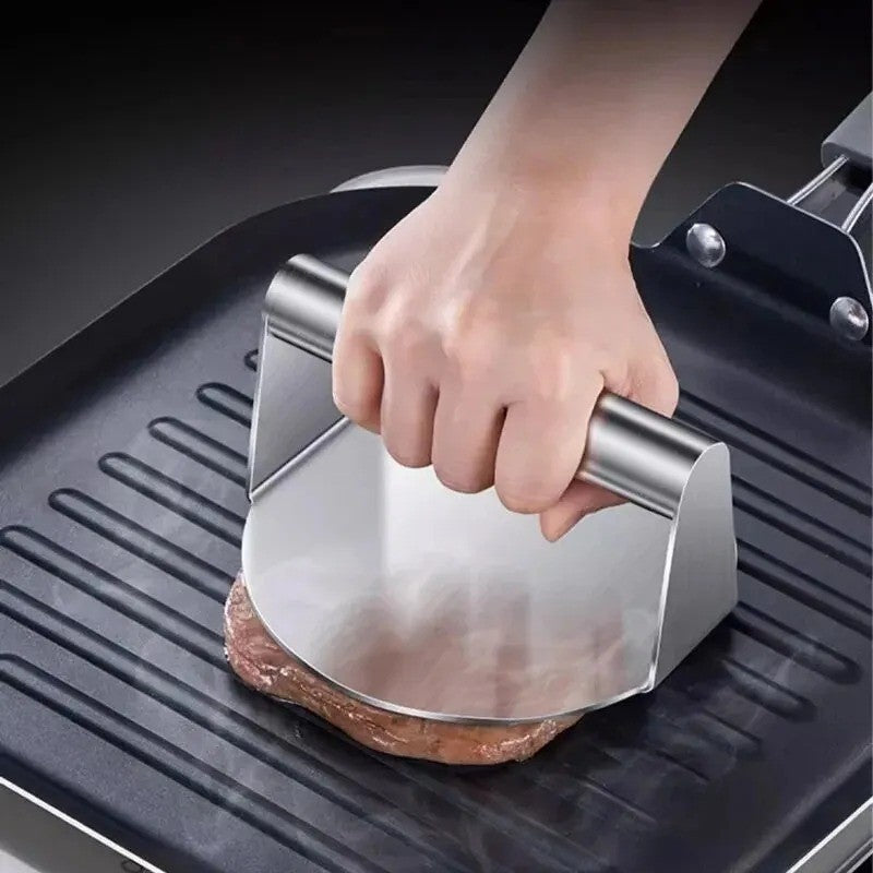 Stainless Steel Burger Press  round Burger Smasher Heavy-Duty Smash UK