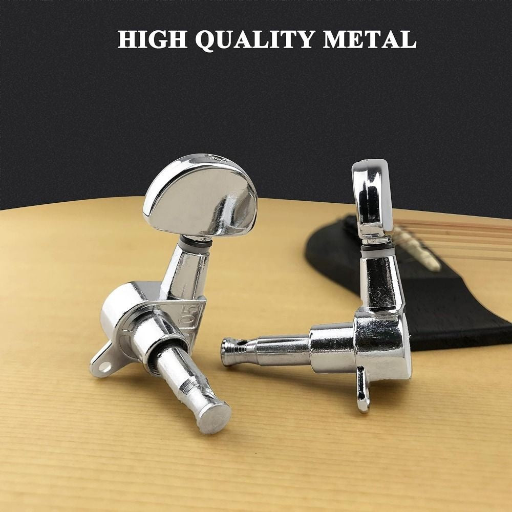 6pcs/lots Guitar String Inline Tuning Pegs Tuners Keys Machine Heads Metal UK