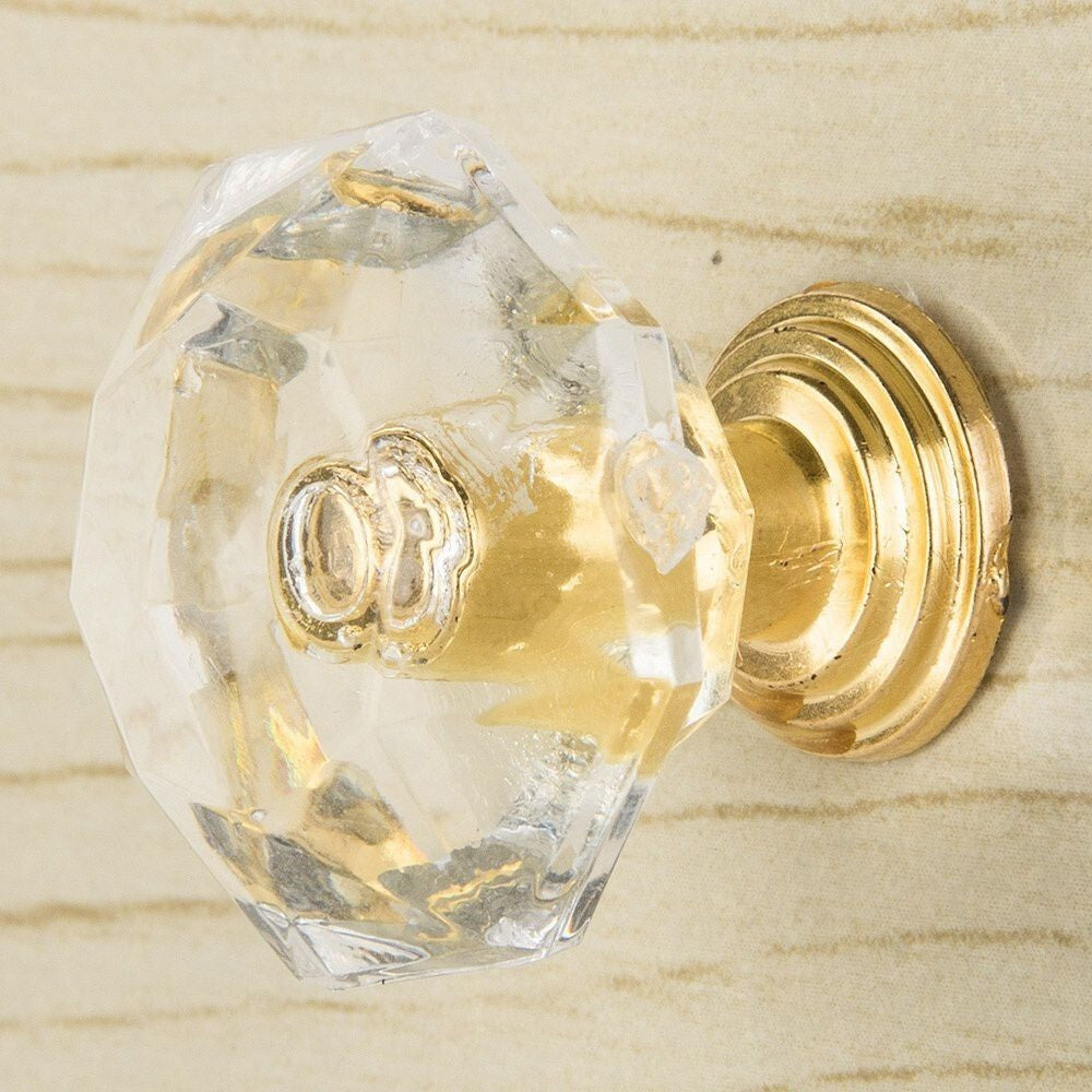 10Pack Diamond Shape Crystal Knobs Cupboard Drawer Pull Handle Door Cabinet Knob