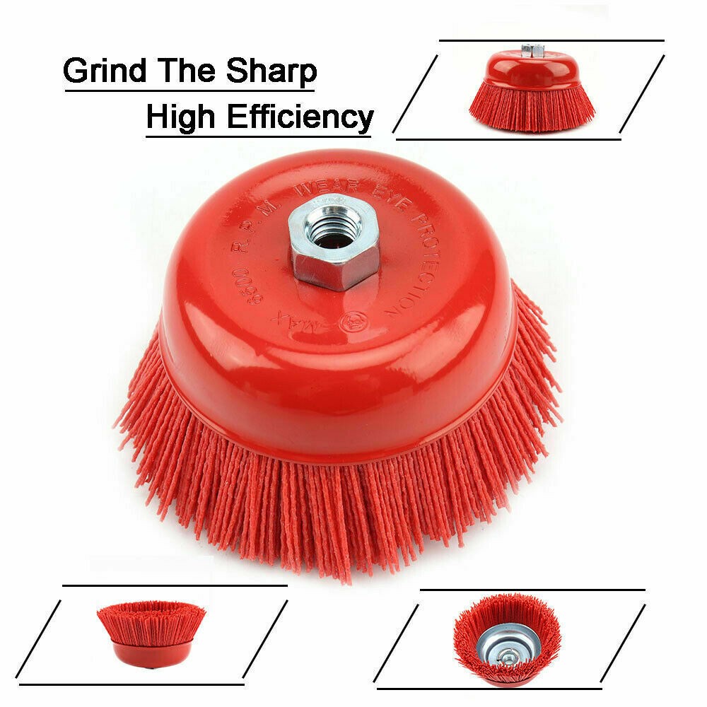 6" Nylon Abrasive Wheel Cup Brush Angle Grinder Polishing Wheel Derusting Tool.*