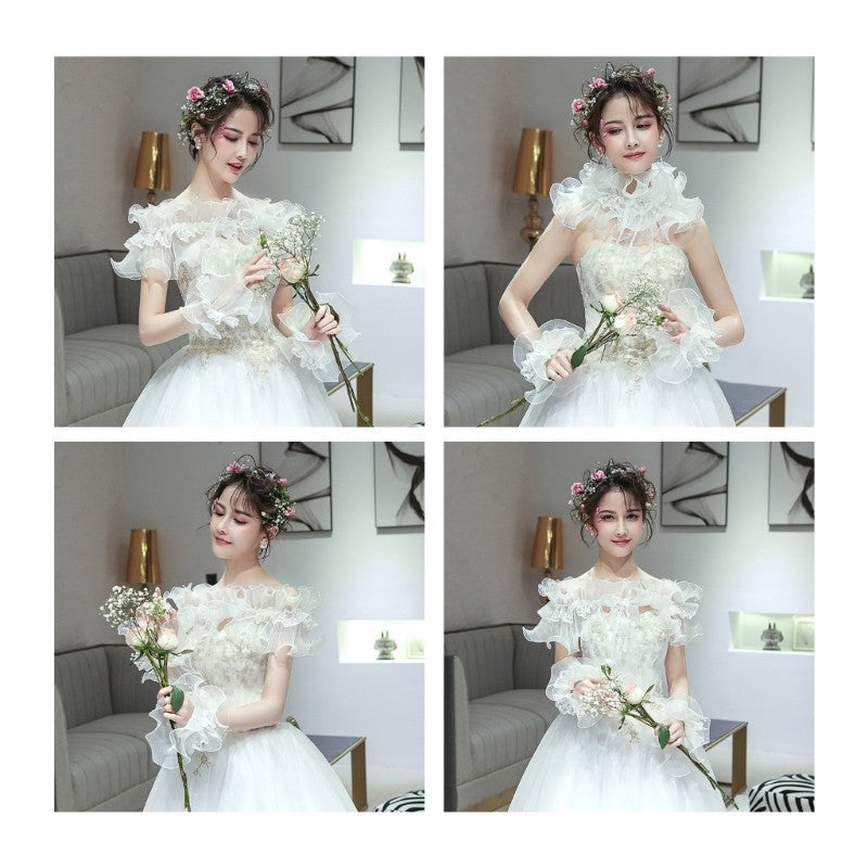 Cosplay Maid Elastic Decorative Cuffs Detachable Cuffs with Bowknot for Girls