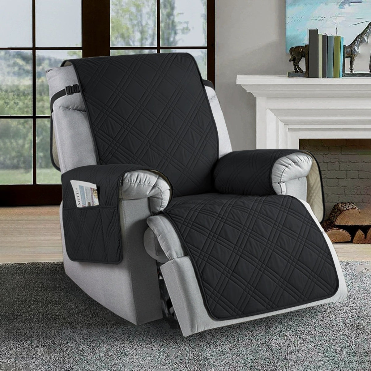 Waterproof Recliner Chair Sofa Covers with Pocket Reversible Slipcover Protector