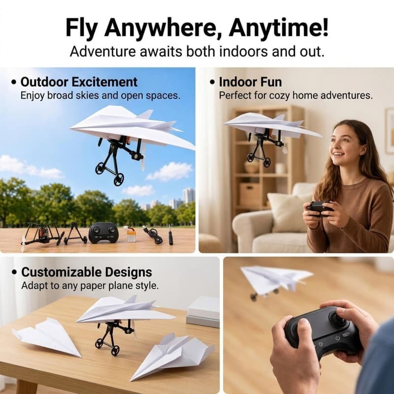 RC Paper Airplane Kit DIY Model Airplane Flying Toy Outdoor Creative Fixed Wing