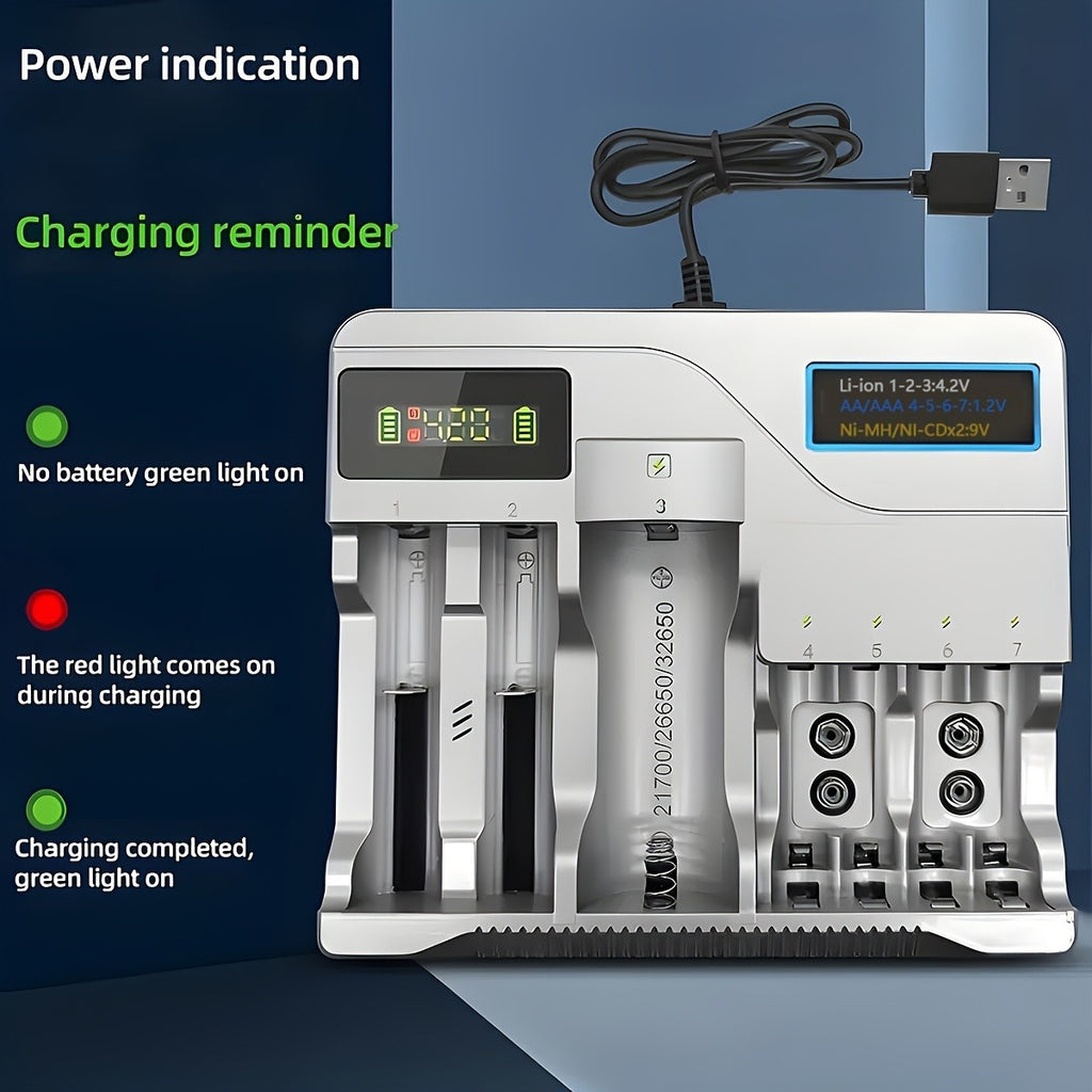 USB Plug Fast Battery Charger For 3A Rechargeable Batteries Universal Multi Solt