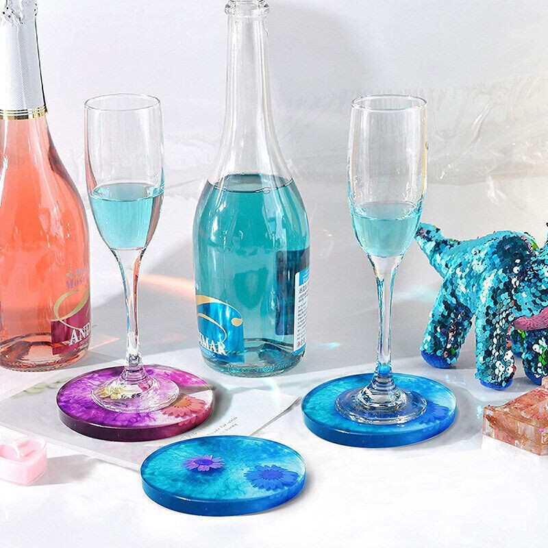 5X Epoxy Resin Molds Set For DIY Coasters Silicone Craft Jewelry Making Mould