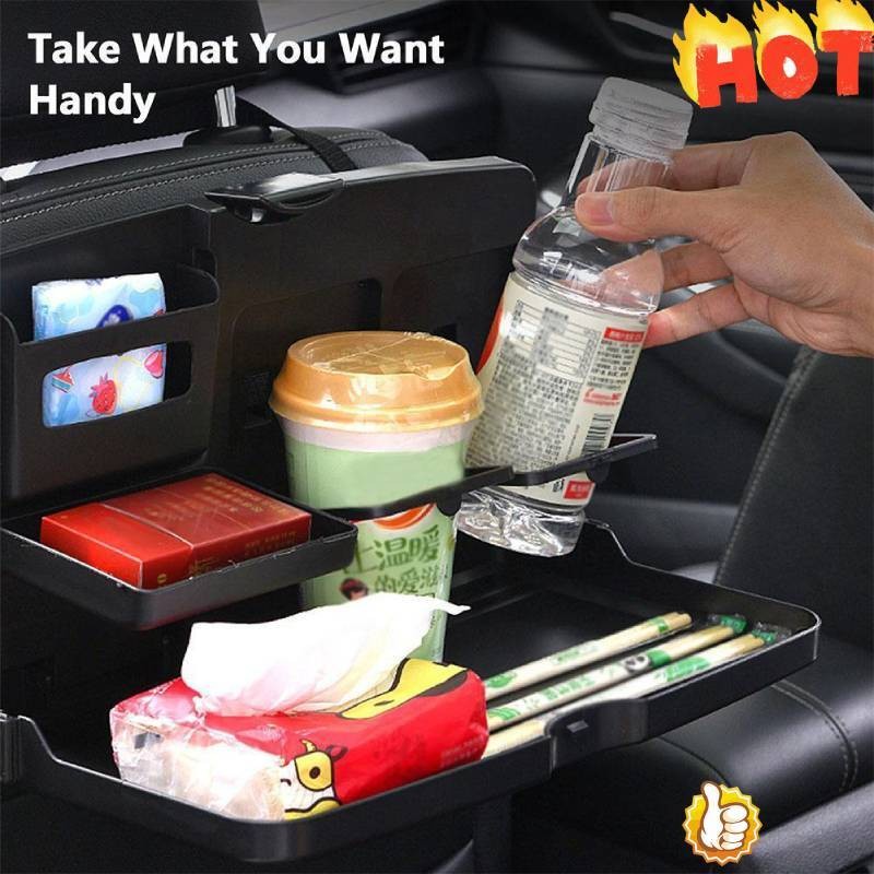 Cup Holder Phone Mount Headrest Tidy Car Back Seat*Organizer-Foldable Table Tray