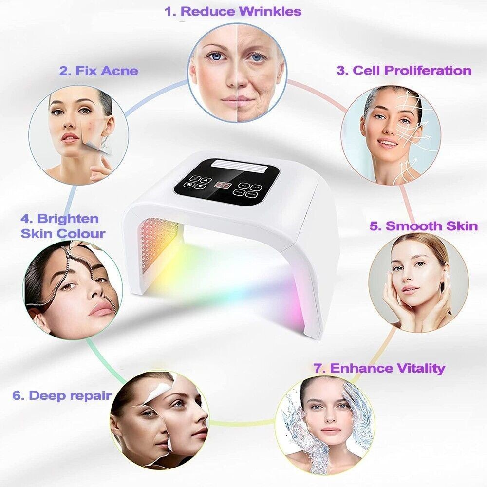 LED Therapy Photon Light PDT Rejuvenation 7 Colors Anti-aging Facial Beauty UK