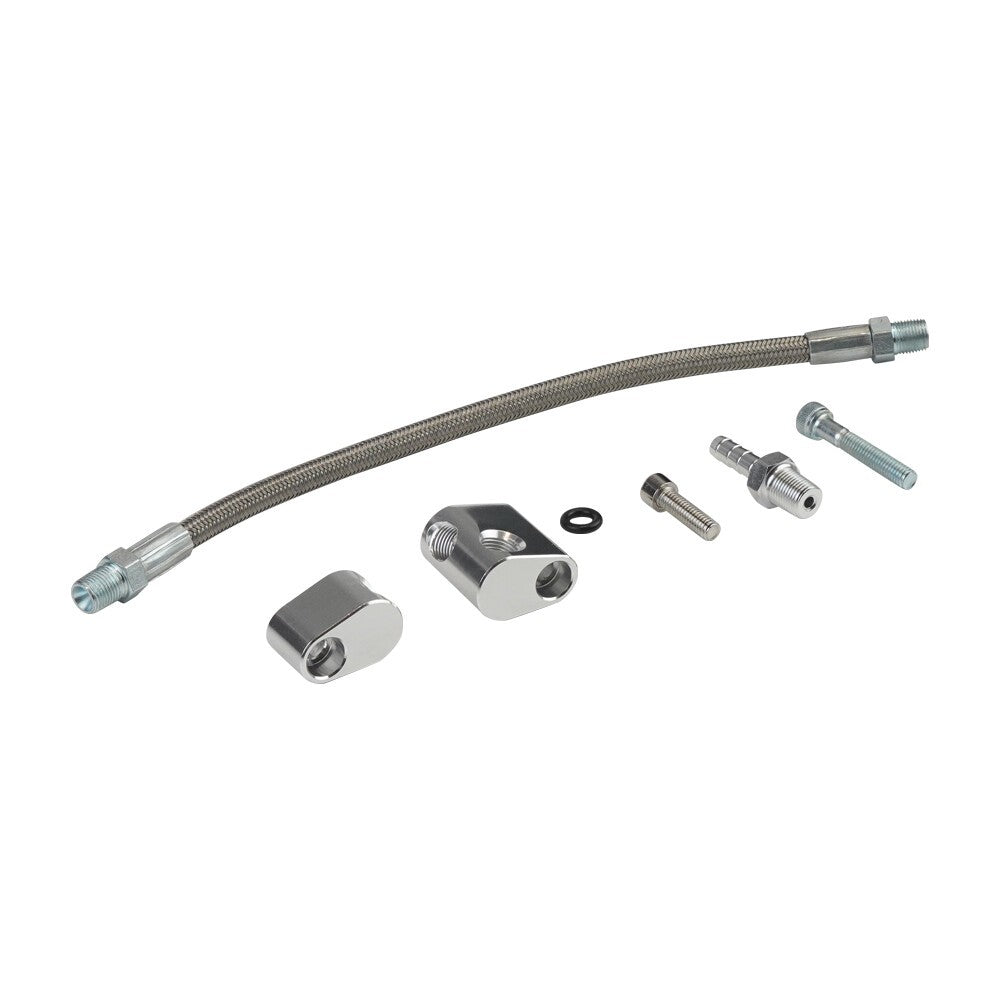 LS Coolant Steam Crossover Throttle Body Braided Hose Kit For LS1 Cylinder Head