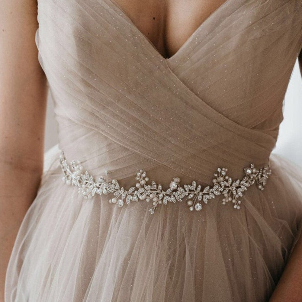 Wedding Dress Belts for Bride Bridesmaid Bridal Rhinestone