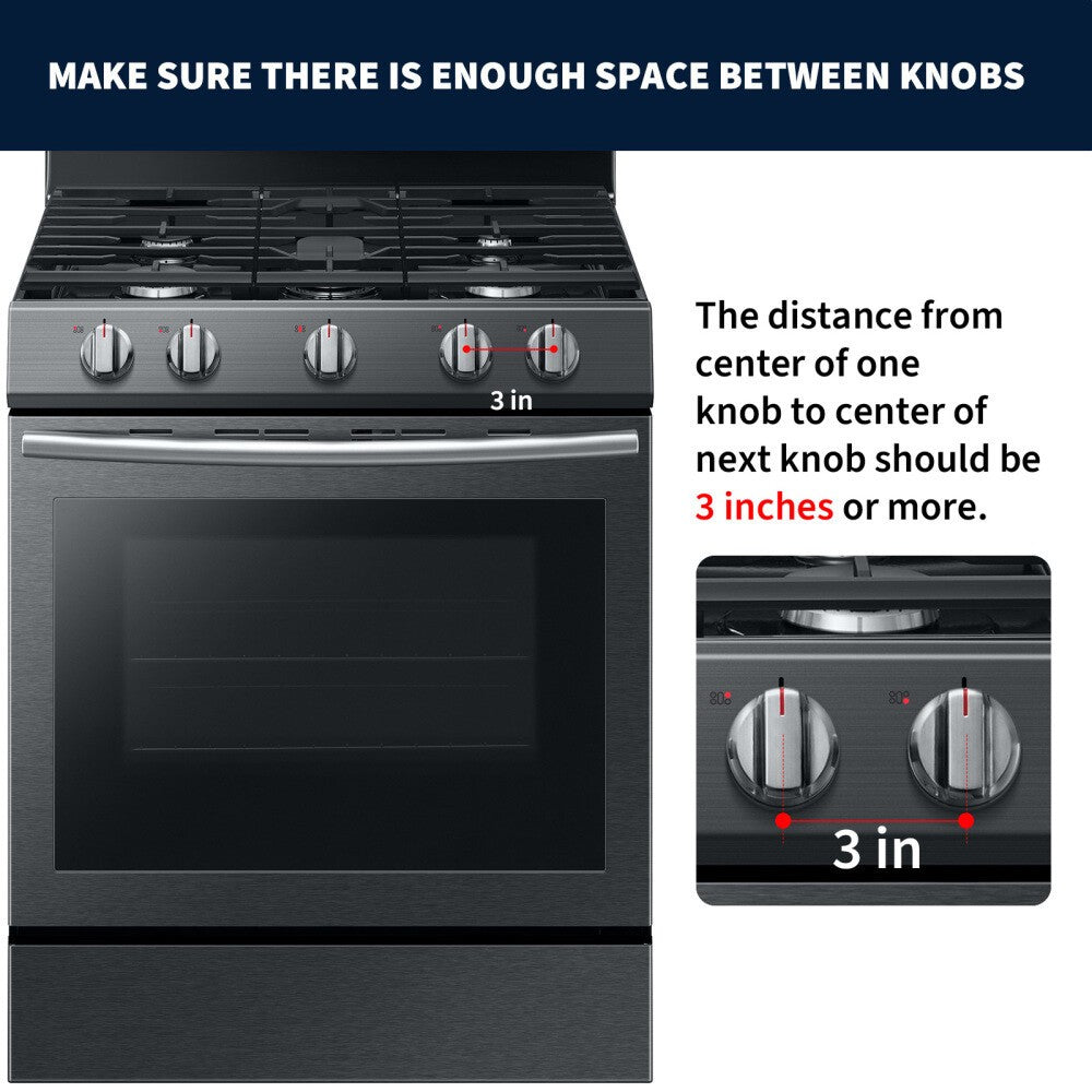Wellrun 6 Pcs Gas Stove Knob Covers,Child Safety Protector for Oven black