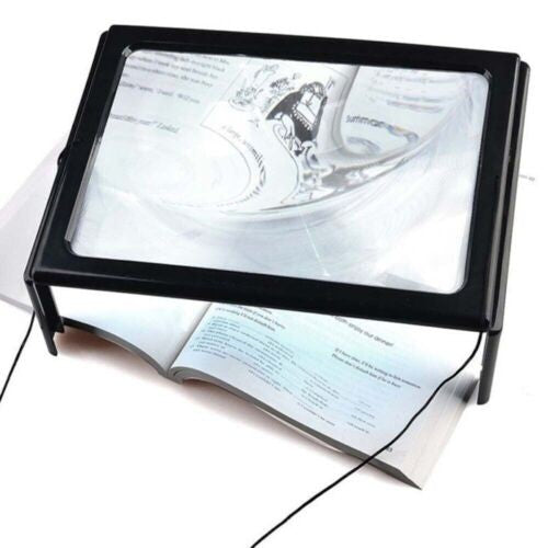 LARGE MAGNIFYING GLASS HANDS FREE WITH LED LIGHT MAGNIFIER GIANT READING SEWING