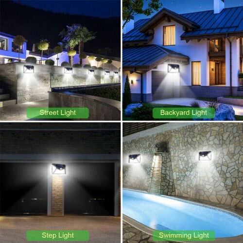 118LED Solar Powered PIR Motion Sensor Wall Lights Outdoor Garden Security Lamp