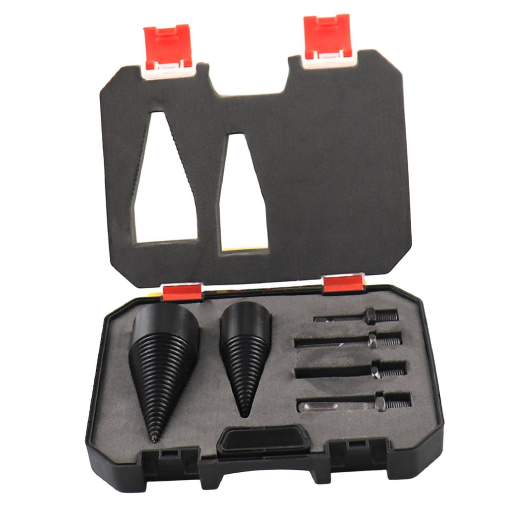 6Pcs Wood Log Splitter Splitting Drill Bit Kit Portable Detachable for Outdoor