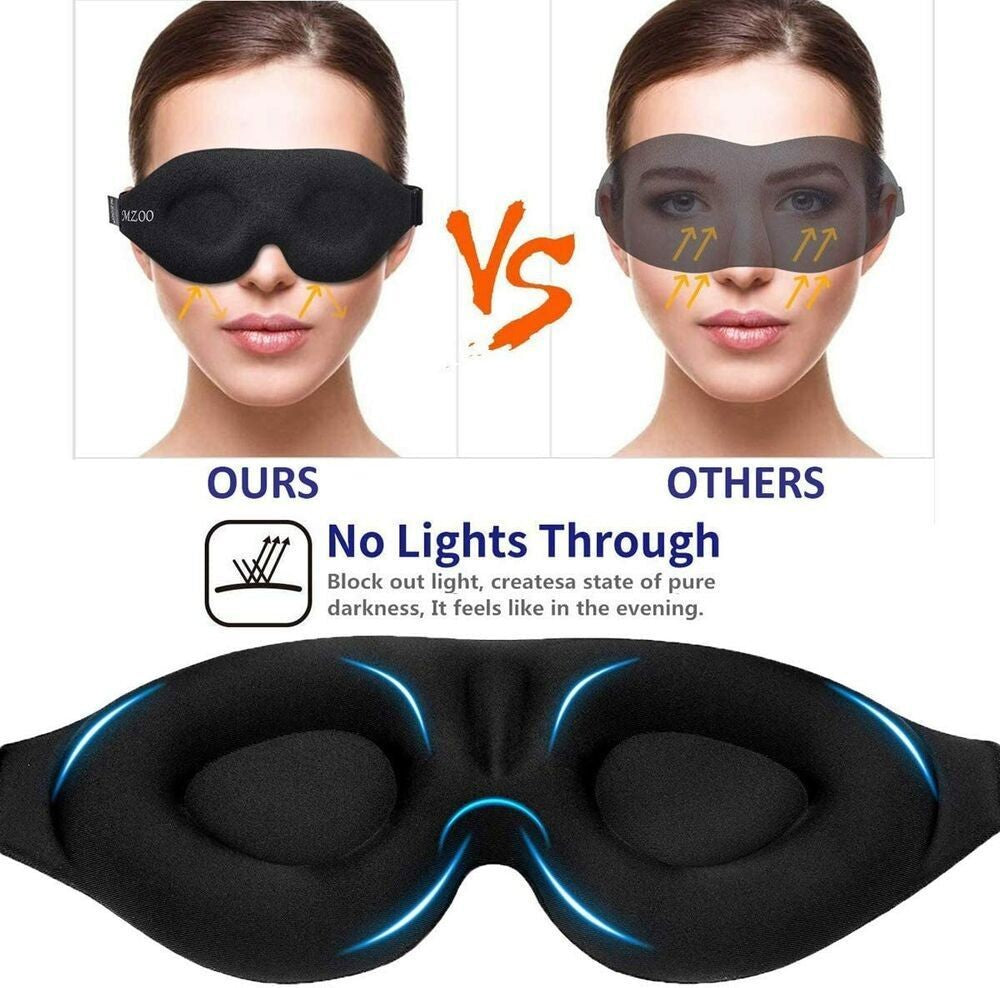 NEW Sleep Eye Mask 3D Contoured Cup Sleeping Mask & Blindfold Block Out Lig UK