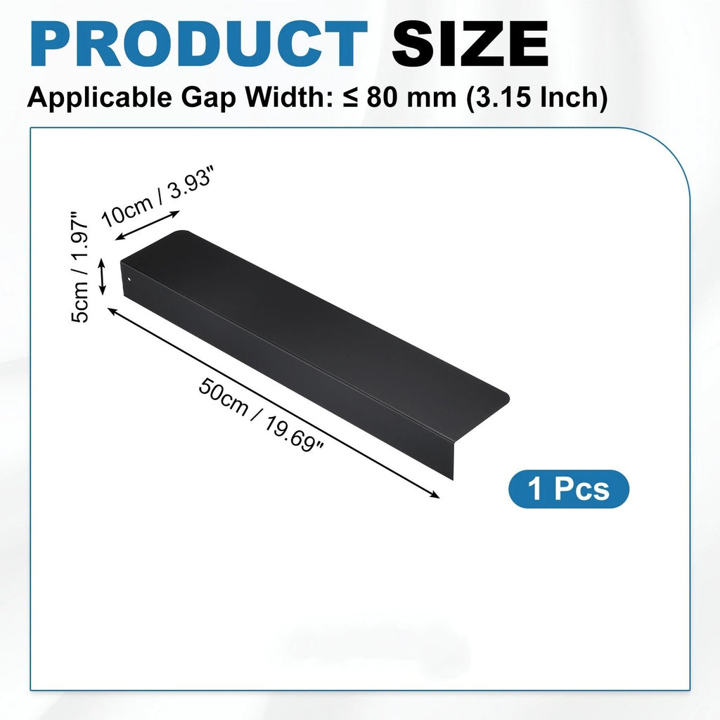 20 x 4" Stove Gap Covers, Metal Kitchen Refrigerator Gap No Drill, Black