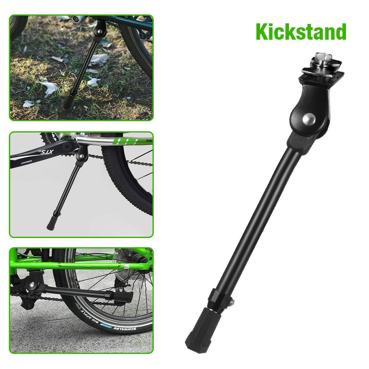 Bike Kick Stand Adjustable Alloy Foot Heavy Duty Prop Bicycle Mountains 24"-27"