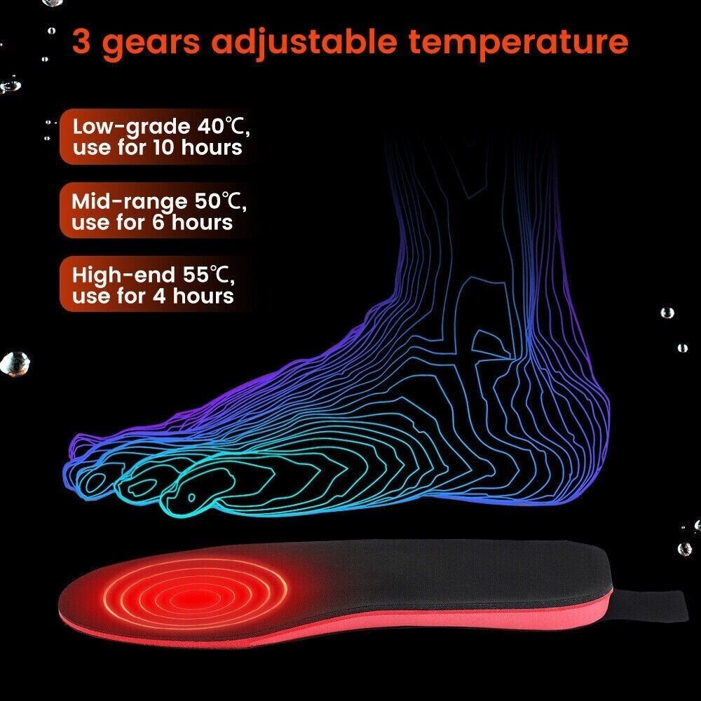 Heated Insoles Rechargeable Electric Heated Shoes Insoles with Remote Control