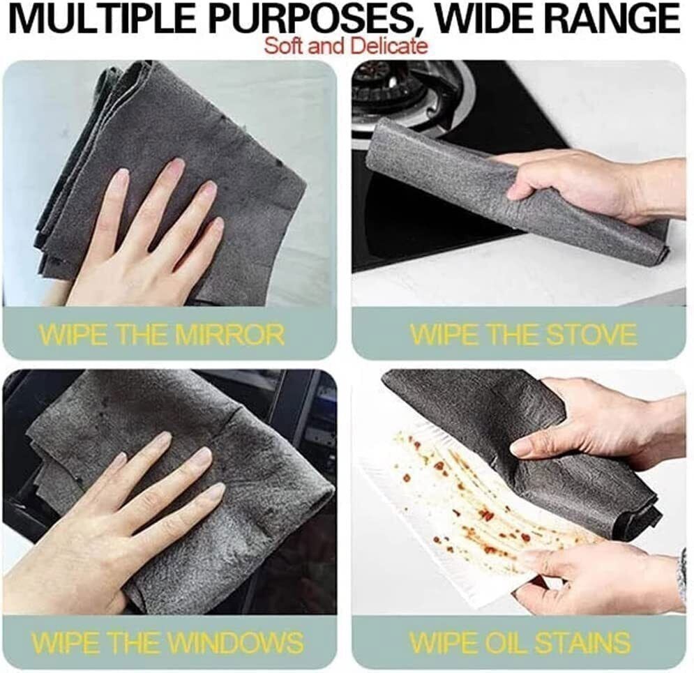 10PCS Thicken Magic Glass Cleaning Cloth Dishcloth Lint Free Rag Polish Cloth UK