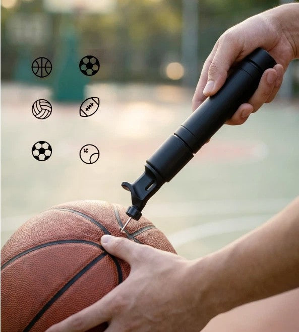 Sports Ball Inflation Pump & 5 Inflation Needles Football Basketball Soccer NEW