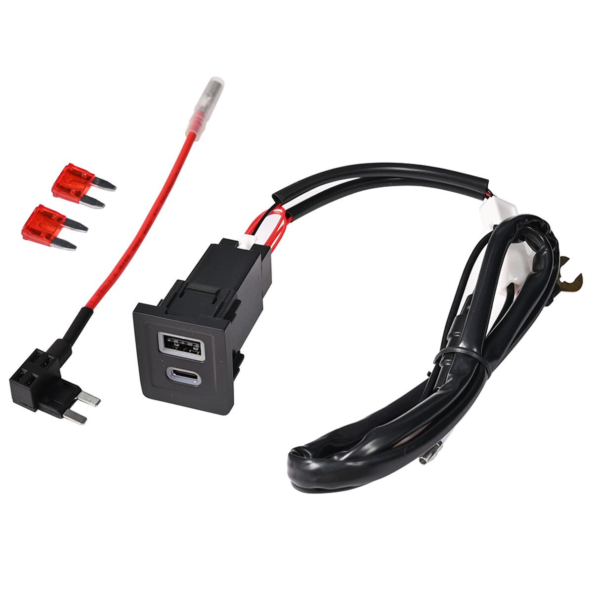 For Multivan T5 2003-2015 Car Dual USB PD+QC3.0 Charger Socket Socket Red Light．