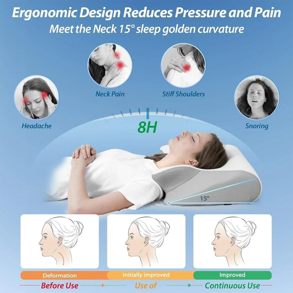 Memory Foam Neck Orthopedic Pillow Ergonomic Cervical Pillow Neck Pain Relief