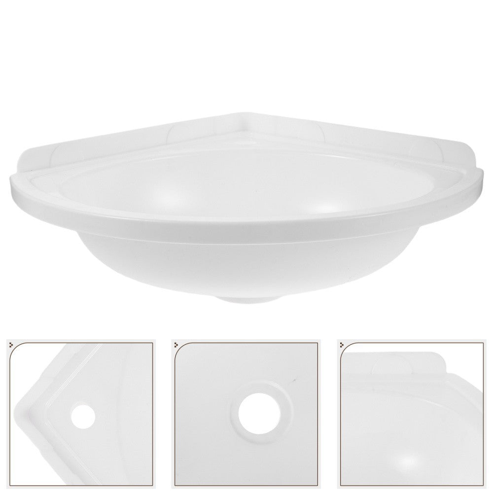 White Plastic Triangular Wall Mounted Corner Sink For Bathroom Spaces