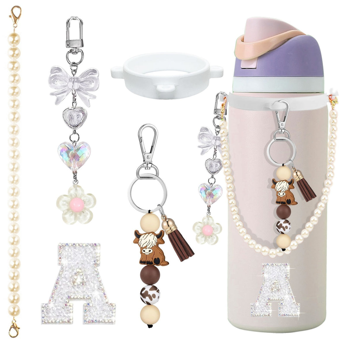 5Pcs Cup Accessories Decor for Stanley Charms 40oz & 30oz Tumbler Water Bottle
