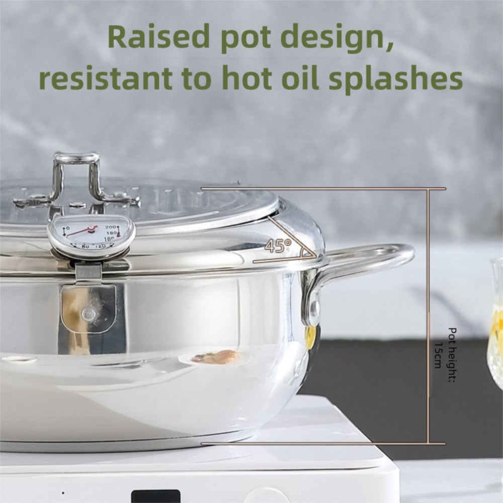 Stainless Steel Tempura Fryer Pan Japanese Deep Frying Pan  Kitchen