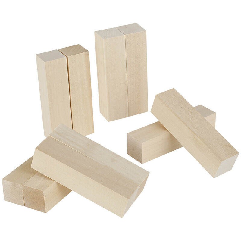 10Pcs Basswood Carving/Whittling Wood Blocks Crafts Tool Kit 10*2.5*2.5cm/4inch