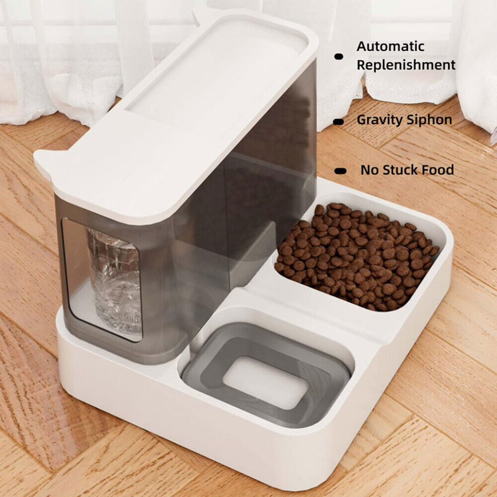 2 in 1 Automatic Cat Feeder Water Dispenser Dry Wet Pet Dog Puppy Food Dispenser