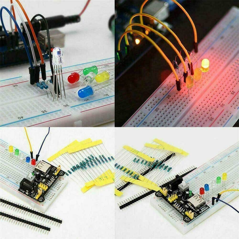 Electronic Component Starter Wire Breadboard LED Buzzer Resistor Transistor Kits
