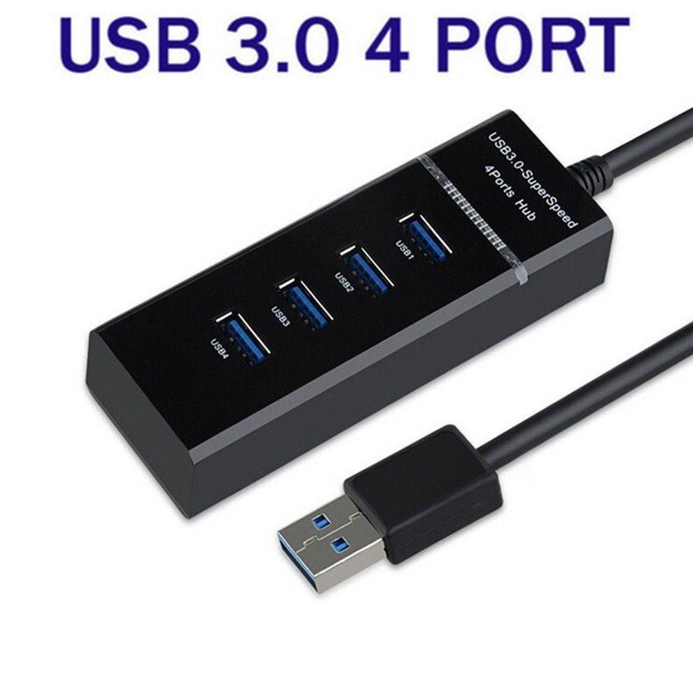 High Speed 4 Port USB 3.0 Multi Hub Splitter Expansion Desktop Laptop PC Adapter