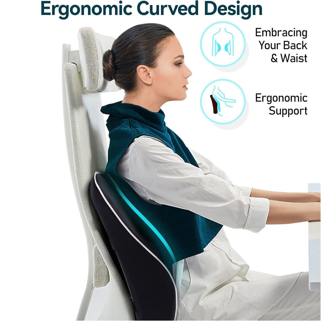 Lumbar Back Support Cushion Wheelchair Office Chair Pillow Memory Foam Car Seat.